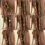 6pcs/set Gold Hair Braid Rings Dreadlock Beads Cuff Clips