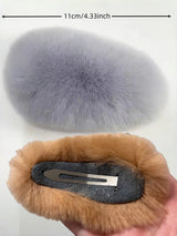 Fluffy Colourful Hair Clips Dopamine Hair Accessories