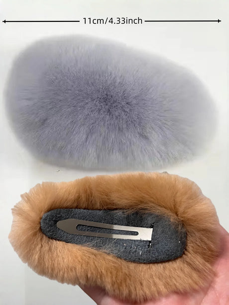 Fluffy Colourful Hair Clips Dopamine Hair Accessories