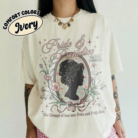 Pride and Prejudice T-Shirt Cotton Tee Book Lover Shirt