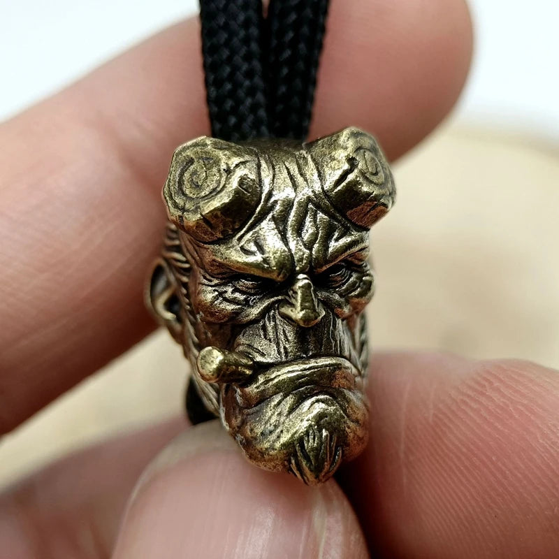 Hell Boy Brass Paracord Beads Lanyard Dreadlock Beard Bead