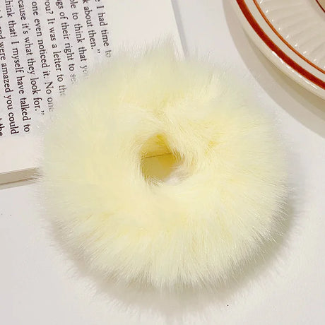 Dopamine Colour Fluffy Scrunchie Hair Bands Ponytail Holder Hair Accessories