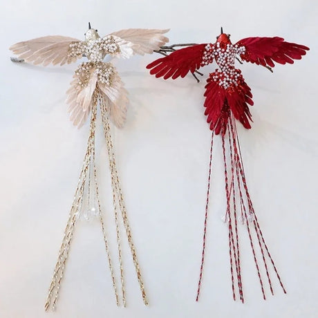 39cm Hummingbird Decoration Glitter Christmas Bird Handmade Xmas Ornaments