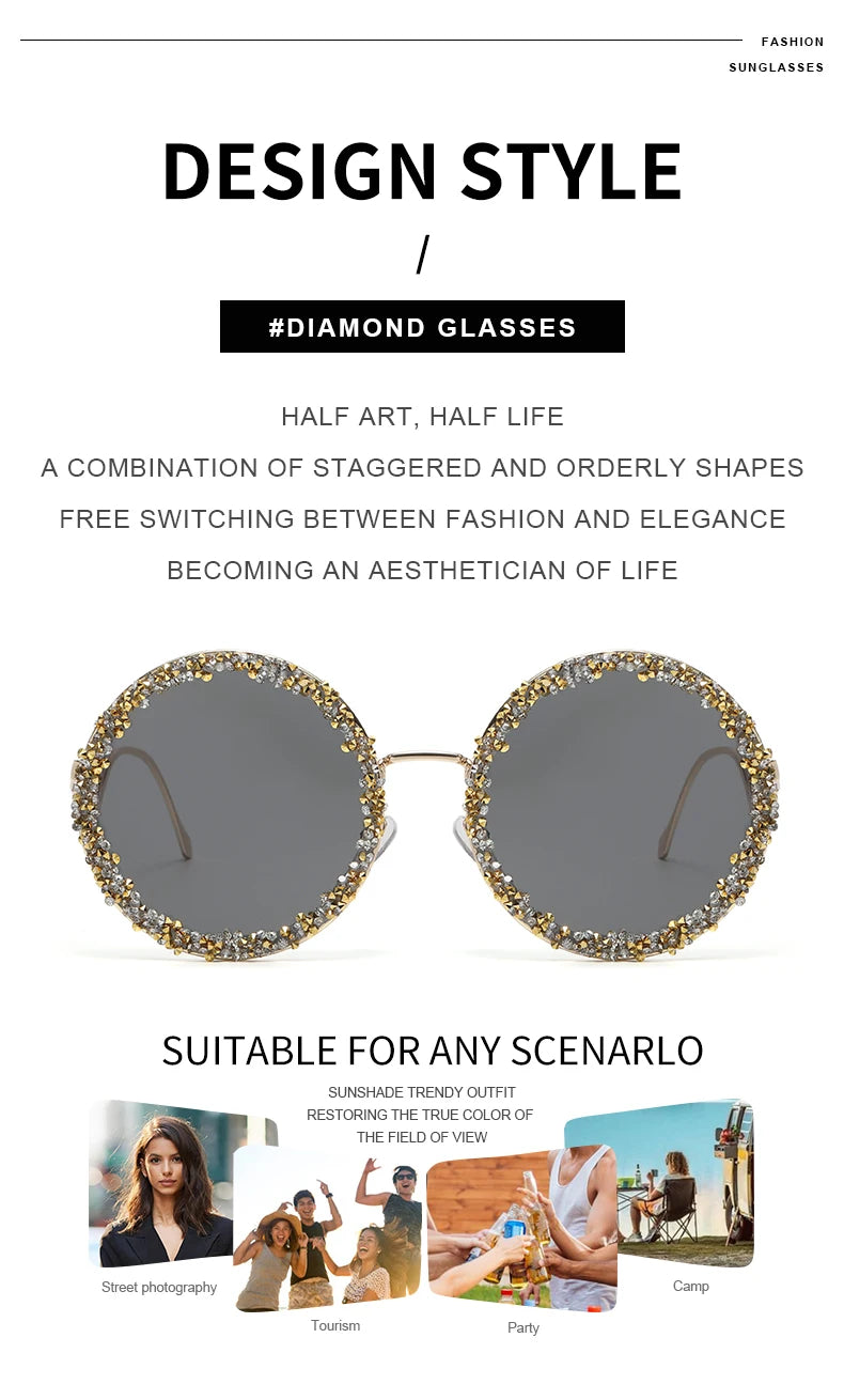 Diamond Moon Fun Glasses Sunglasses