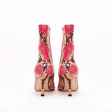 Sssseriously Ssssasssy Sssshort Boots Black Red Snake Ankle Boots