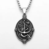 Anchor Mermaid Amulets Necklaces Stainless Steel Pendant Chain