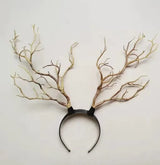 Forest Goddess Headwear Antler Deer Flower Crown Headbands Long Branches Photo Shoot Props