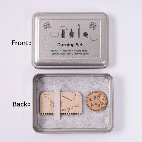 Wooden Mushroom Darning Kit Loom Complete Craft Supplies Sock Repair Kit Mending Tool For Embroidery DIY Crafts Clothes Fabric