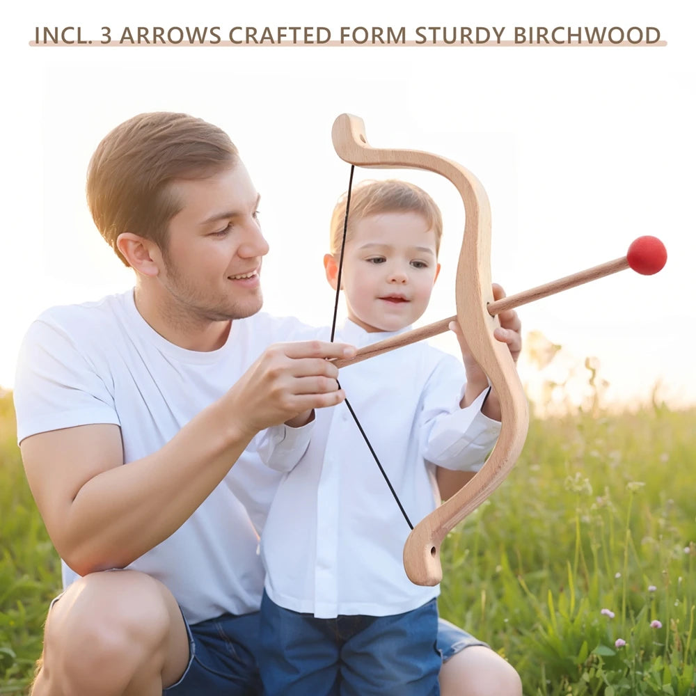 Bow and Arrow Toy Archery Set for Children Montessori Wooden Outdoor Toys Fine Motor Skills
