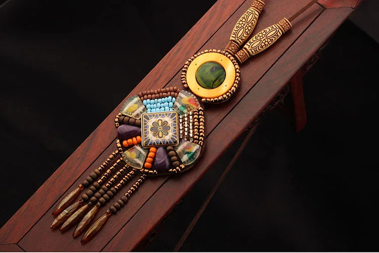 Handmade Beaded Leather Boho Necklaces