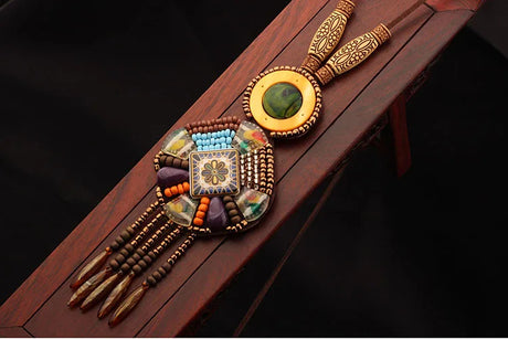 Handmade Beaded Leather Boho Necklaces