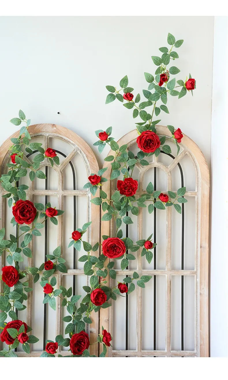 Artificial Sweetheart Roses Silk Fake Flowers Vines Party Decoration