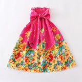 Summer Boho Girls Beach Dress 2 - 12 Years With Necklace Gift