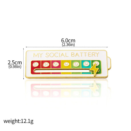 My Social Battery Lapel Pins Enamel Pin