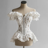French Lace Ruffle Corset