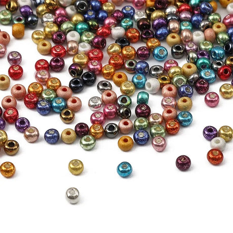 2 3 4mm Metallic Plated Glass Seed Beads Round Japanese Miyuki Seedbeads Loose Spacer Beads for Jewerly Making DIY Needlework
