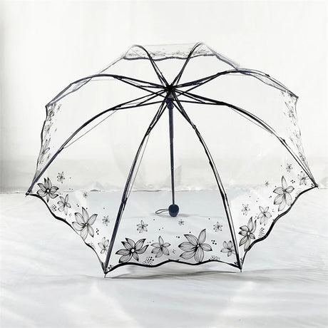 Forest Silhouette Transparent Umbrella PVC Umbrella