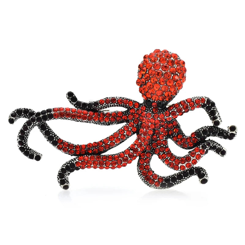 Sparkling Octopus Brooches