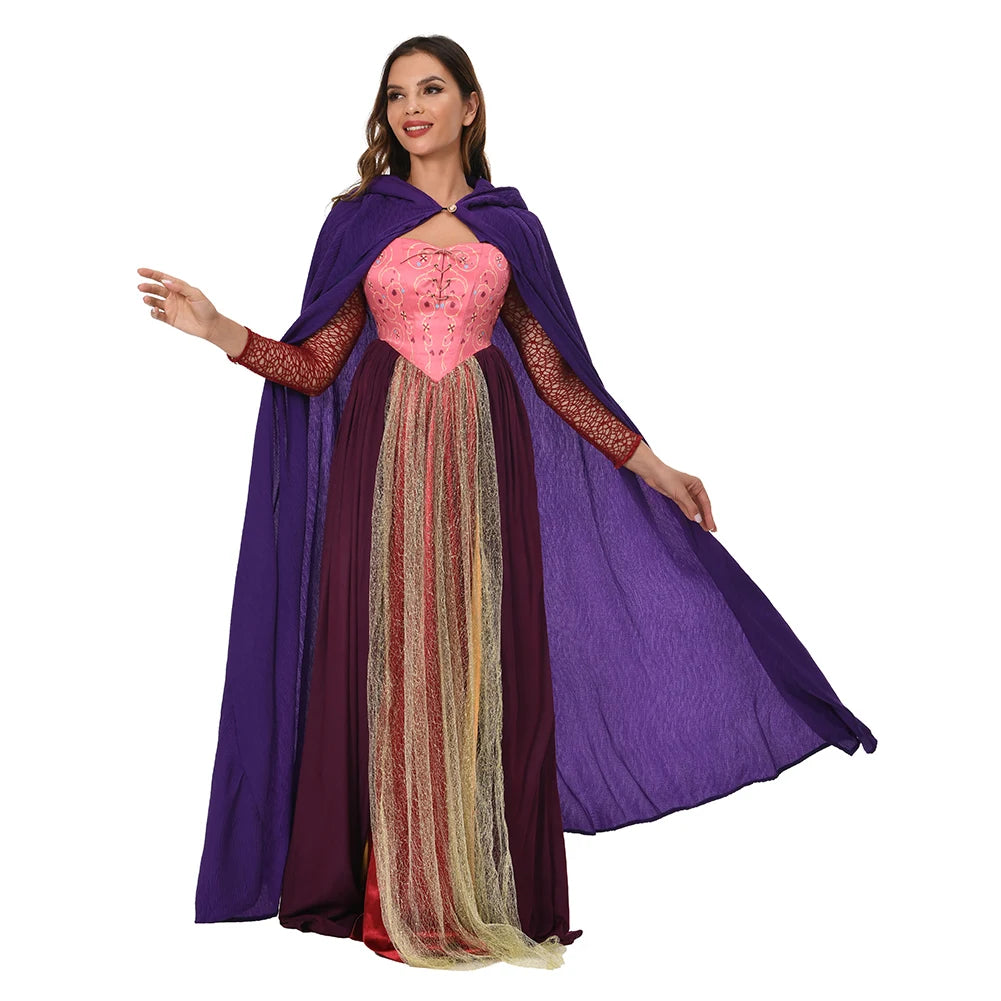 Hocus Pocus Movie Sanderson Sisters Witch Costumes Cosplay Outfits Halloween