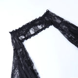Dark Gothic Lace Long Flare Sleeve Overlay Shrug