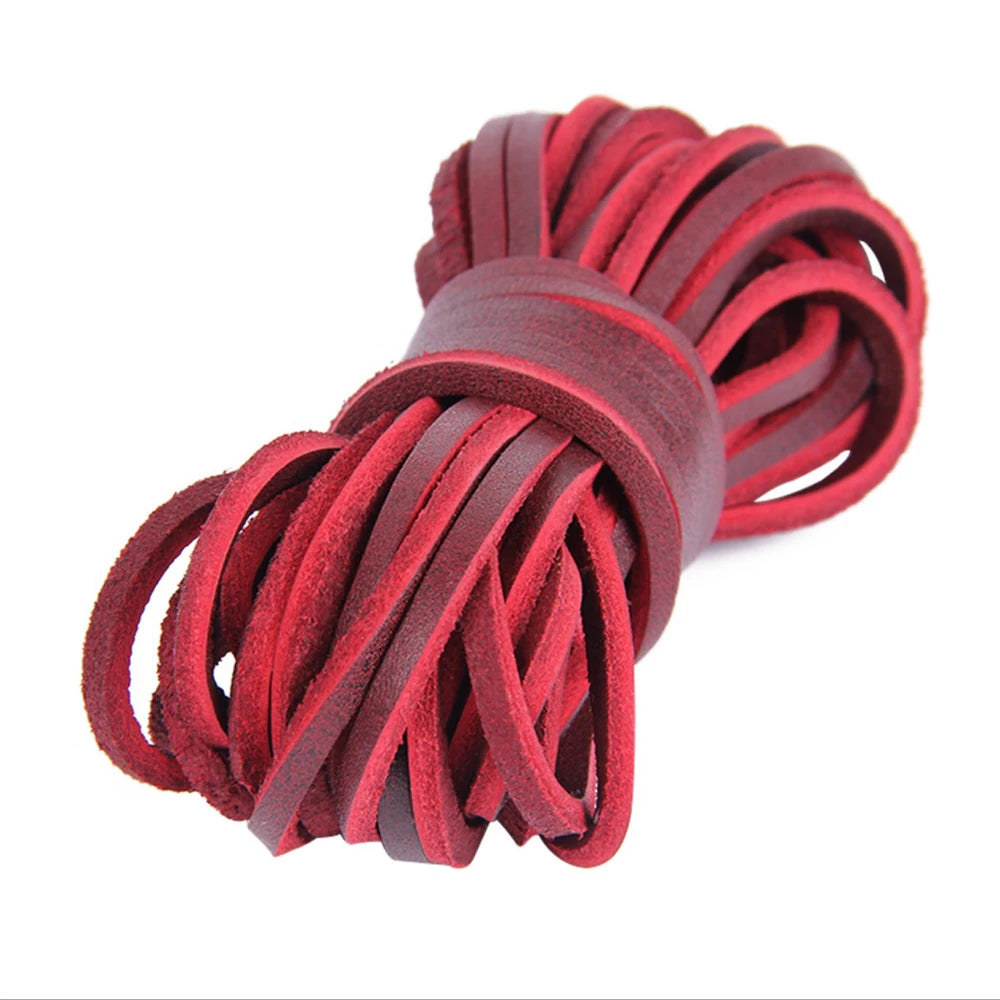 5 Meters Flat Genuine Leather Cord Strip Leather Coloured Ribbon Leather Jewellery Making