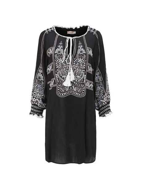 Mirai's Embroidered Boho Dress