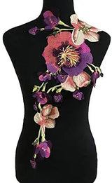 1Pc Large Flower Embroidery Appliqué DIY Clothing Sew On Accessories Patches 56*36cm
