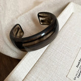 Smooth Round Acrylic Cuff Bangles Vintage Style Jelly Coloyr Smudging Wide Resin Bracelets
