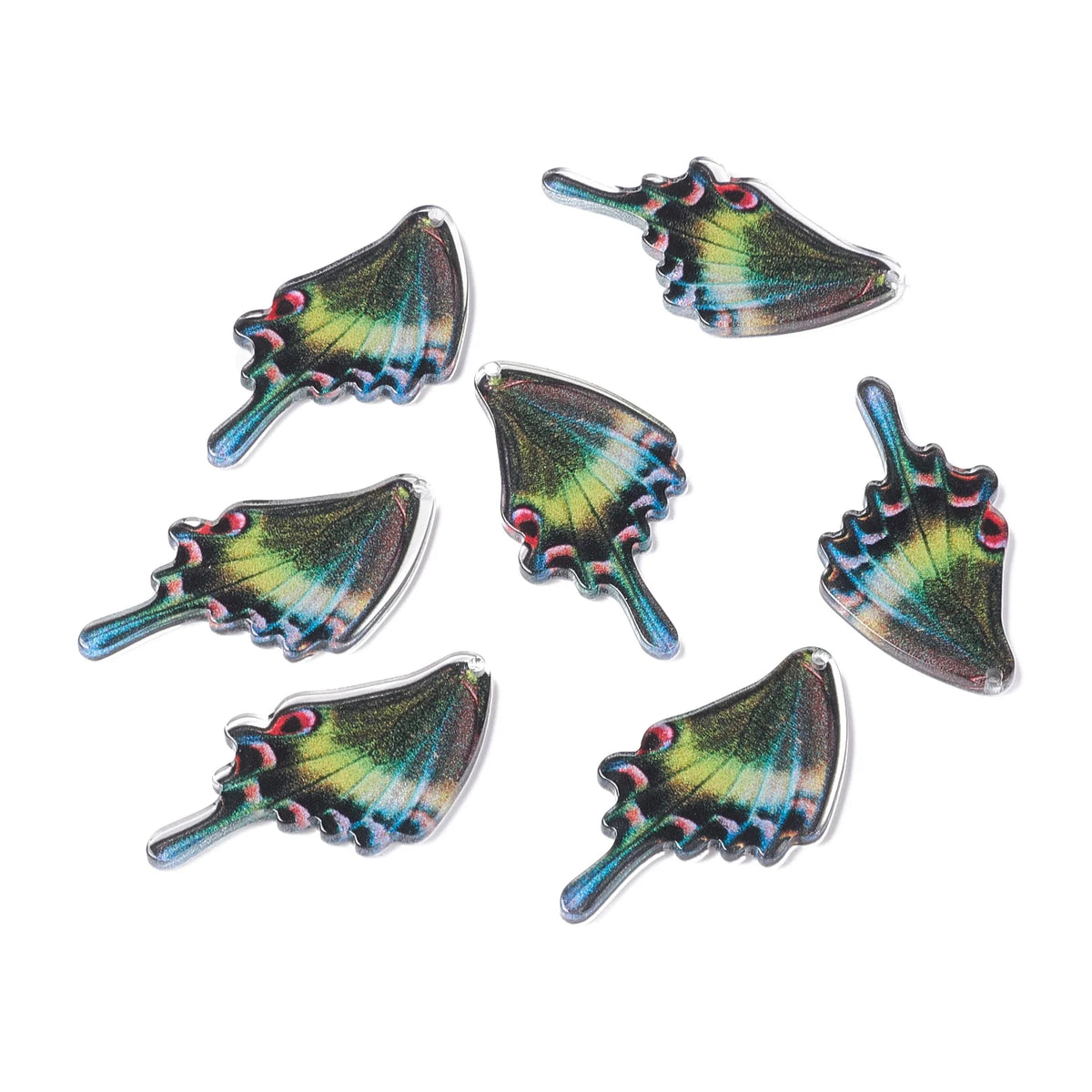 20pcs Butterfly Wings Acrylic Pendants Charms DIY Jewellery Making