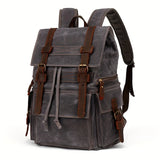 Indiana's Vintage Leather Canvas Backpack