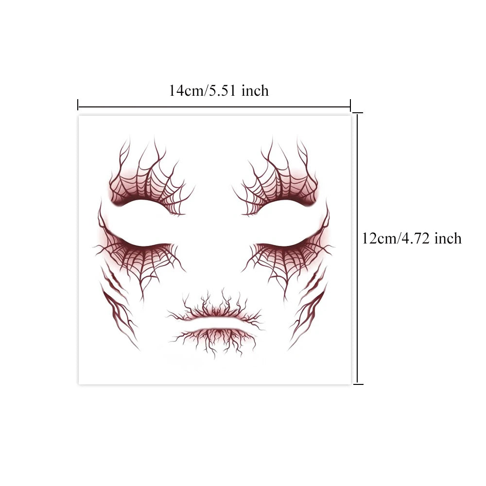2pcs Vein Design Temporary Tattoo for Halloween Party Body Art Waterproof Face Makeup