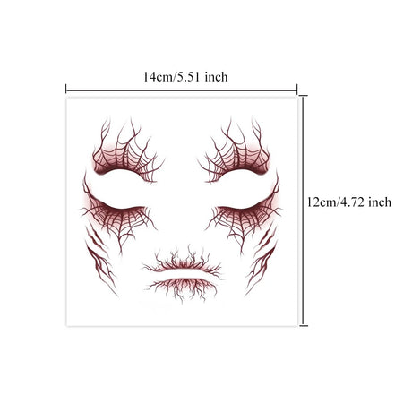 2pcs Vein Design Temporary Tattoo for Halloween Party Body Art Waterproof Face Makeup