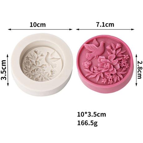 Round Peony Silicone Soap Moulds DIY Candle Resin Chocolate Ice Soap Making Tool
