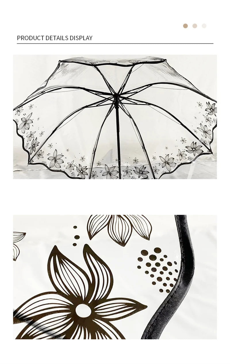 Forest Silhouette Transparent Umbrella PVC Umbrella