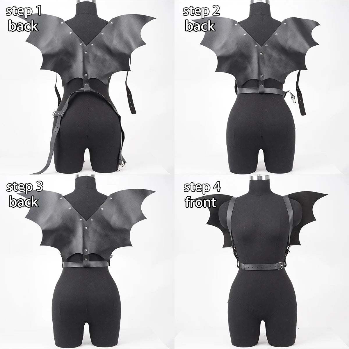 Bat Wings Harness Faux Leather Waist Belt Chest Harness