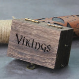 Viking Rune Huggie Hoop Earrings for Men Stainless Steel with Wooden Box