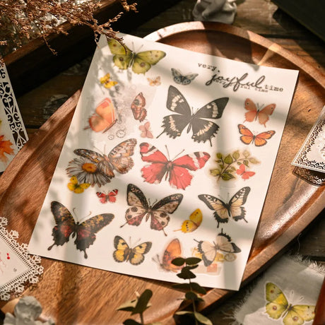 Vintage Big Butterfly RUB ON Transfer Stickers Scrapbooking DIY Craft Supplies Junk Journaling