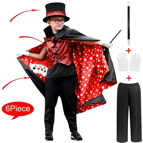 Amazing Magician Children's Book Week Costumes Sets Stage Performance Halloween Cosplay