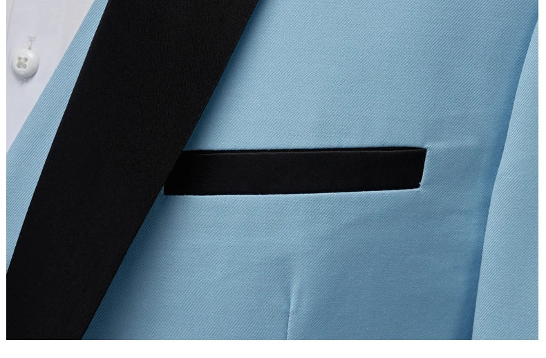 Mens Tuxedo Three Piece Suit Blazer with Trousers and Vest