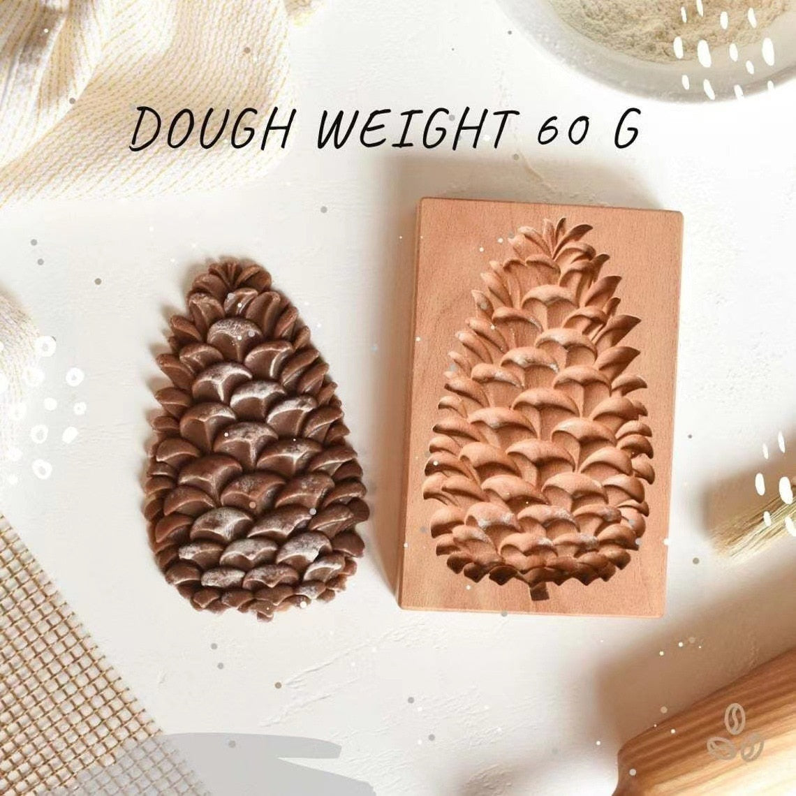 Easter Christmas Wooden Cookie Mould Gingerbread Embossing Stamp Baking Tools