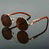Round Retro Cape Sunglasses Double Bridge