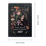 2027 Dark Forest Lunar Wall Calendar 12-Month Moon Phases
