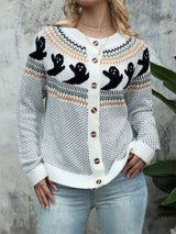 Halloween Ghosts Pumpkin Spice Cardigan