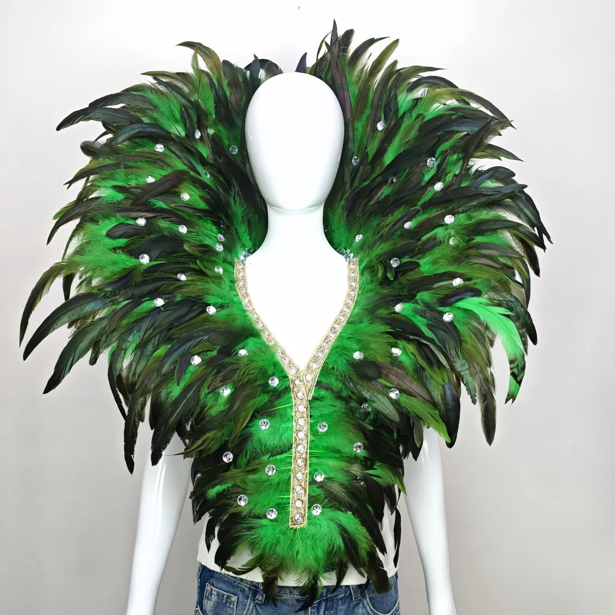 Carnival Mardi Gras Feather Collar Stage Performance Festival Costume