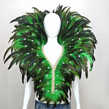 Carnival Mardi Gras Feather Collar Stage Performance Festival Costume