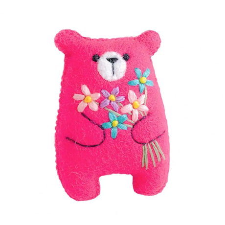 Bouquet Bear Doll Miniature Pocket Hug 5.5*4cm Felt Little Plushie Toy