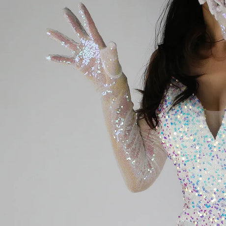 Glitter Gloves 70cm Long Gloves 26 Colours