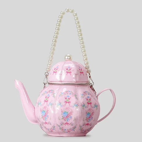 Teapot Handbags with Pearl Chains