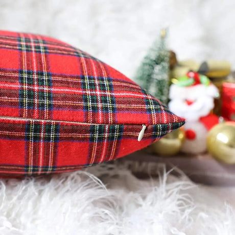 Christmas Plaid Cushion Pillow Covers Plush Pillows for Couch Sofa Living Room Decoration Nordic Home Decor