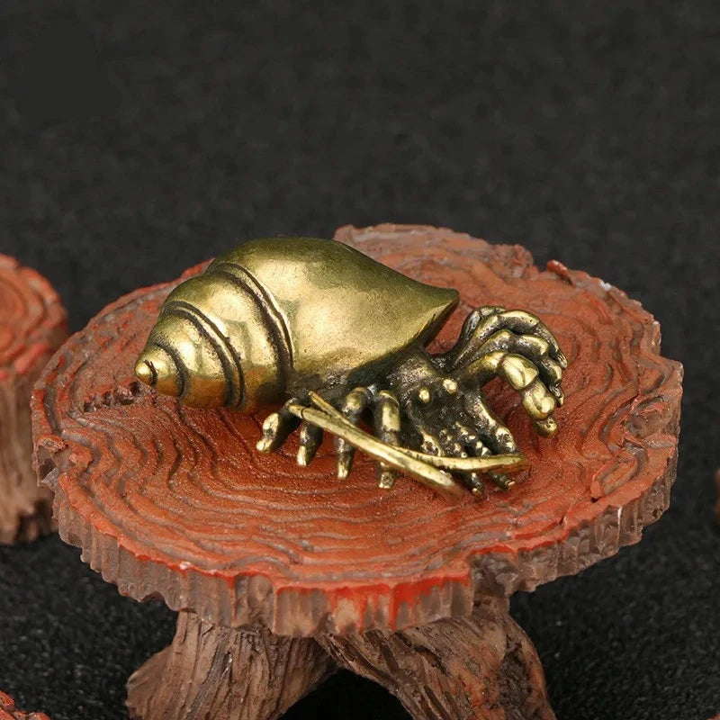 Copper Hermit Crab Tea Pet Metal Figurines